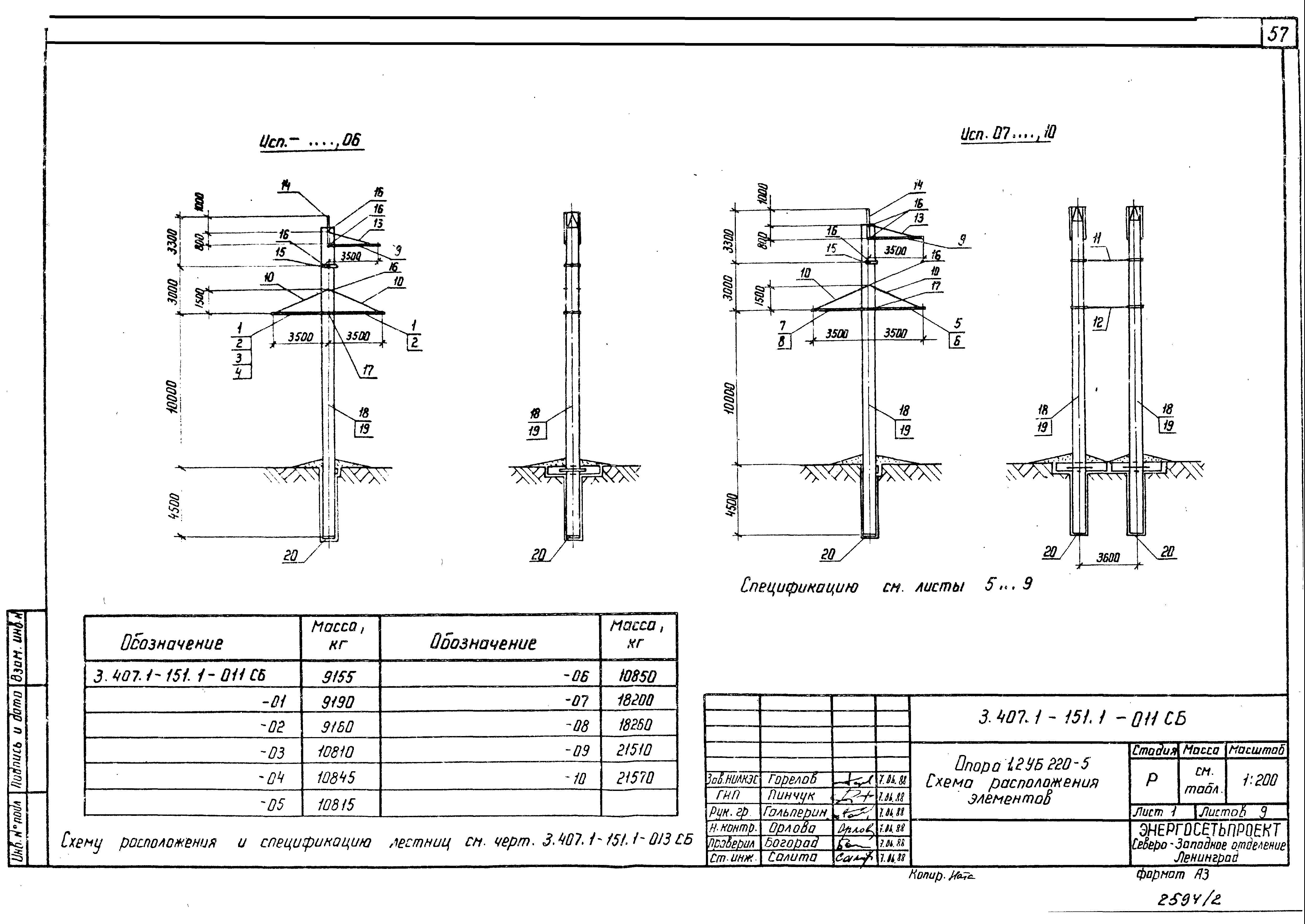 Железобетонная анкерно-угловая опора 1,2УБ220-5